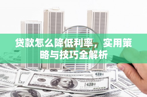 广陵贷款怎么降低利率，实用策略与技巧全解析