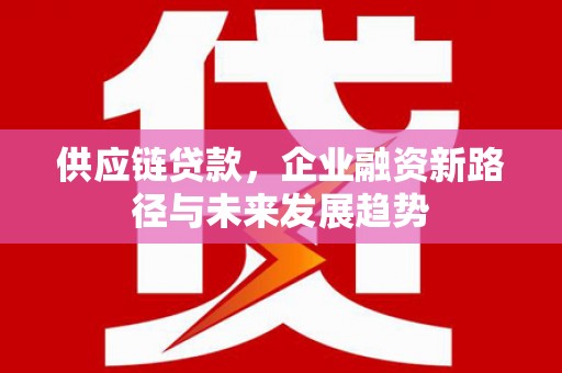 安阳供应链贷款，企业融资新路径与未来发展趋势