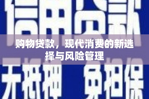 顺河购物贷款，现代消费的新选择与风险管理