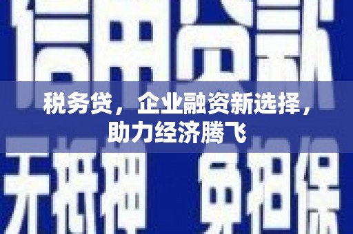 会同税务贷，企业融资新选择，助力经济腾飞