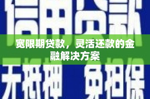 元长宽限期贷款，灵活还款的金融解决方案
