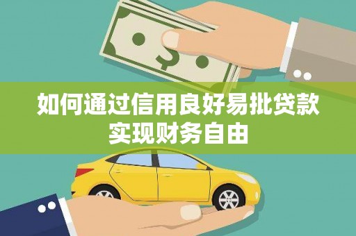 海安如何通过信用良好易批贷款实现财务自由