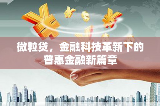 安次微粒贷，金融科技革新下的普惠金融新篇章