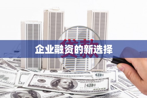 玛曲企业融资的新选择